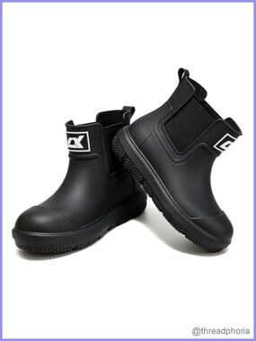 Waterproof Ankle Deck Rain Boots Non-Slip PVC Mud Shoes Unisex